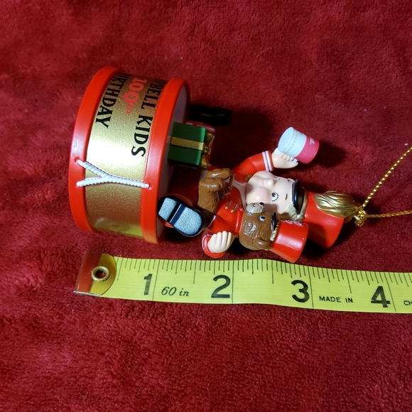 2003 Campbell Soup Kids 100th Birthday Drummer Boy Teddy Bear Christmas Ornament - Picture 8 of 8